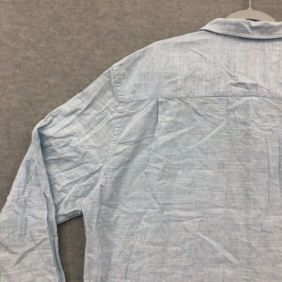 St. John's Bay Button Shirt Mens XXL Linen Blend Slim Fit Striped Long Sleeve - Picture 14 of 16